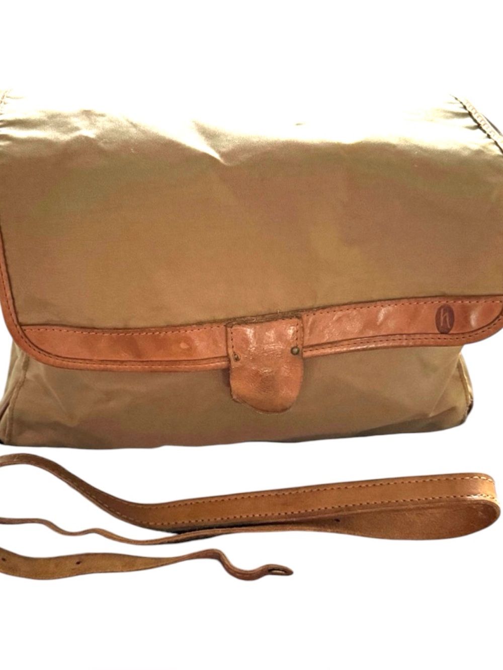 Hartmann Nylon/Leather Brown/Tan Carryon Vintage small 9”x12.5”x 5”